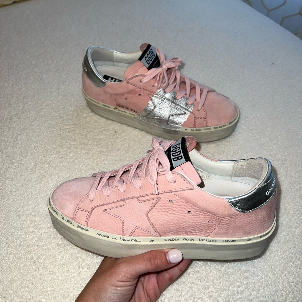 Golden Goose Women's Pink Hi Star Sneakers